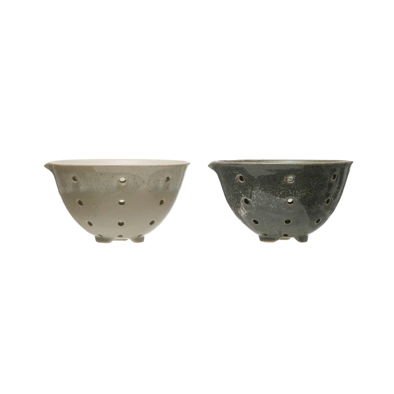 Hello Honey® Glazed Spouted Stoneware Berry Bowls Set, 2ct.